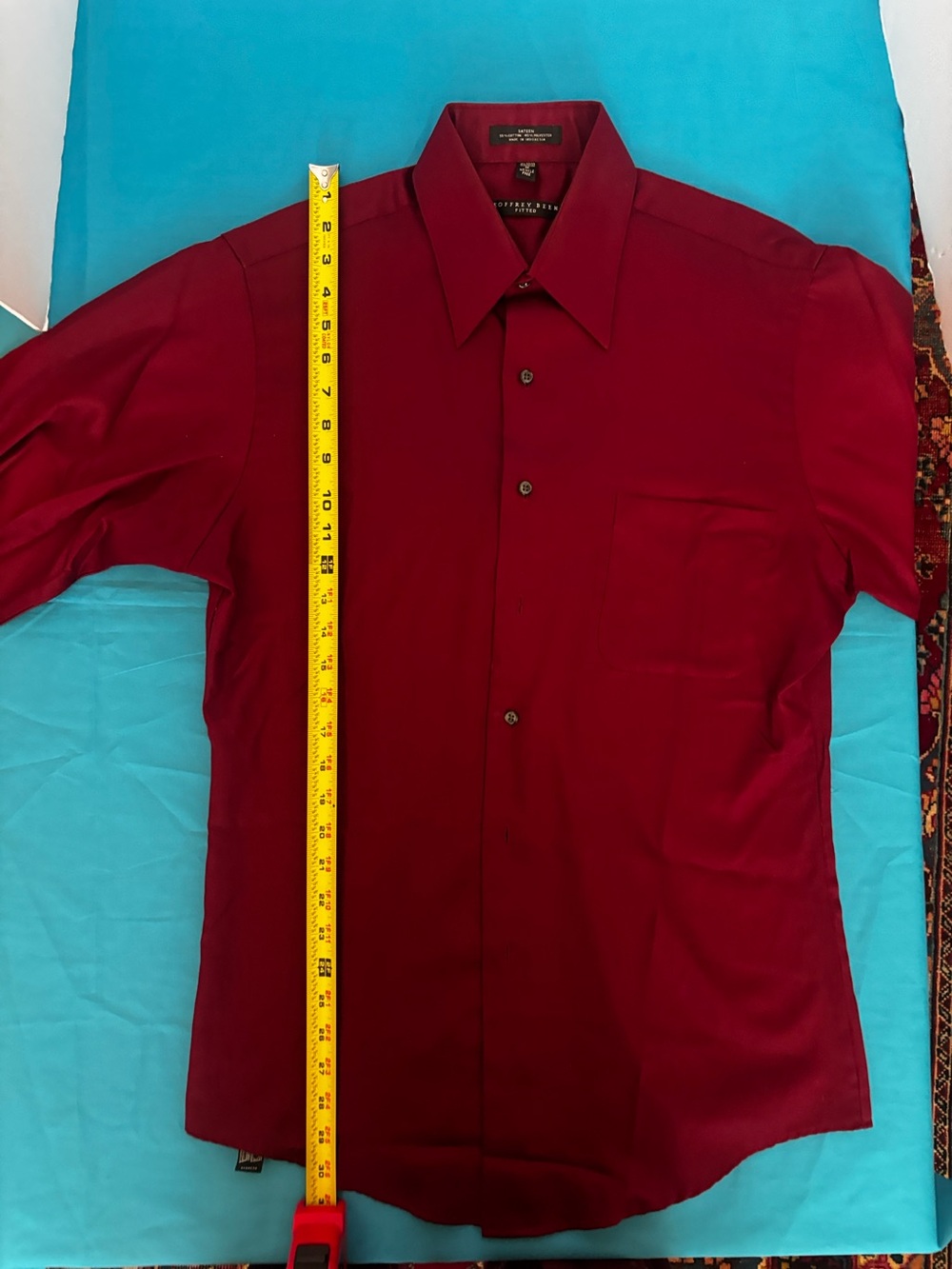 Men's Classic Burgundy Button-Up Shirt